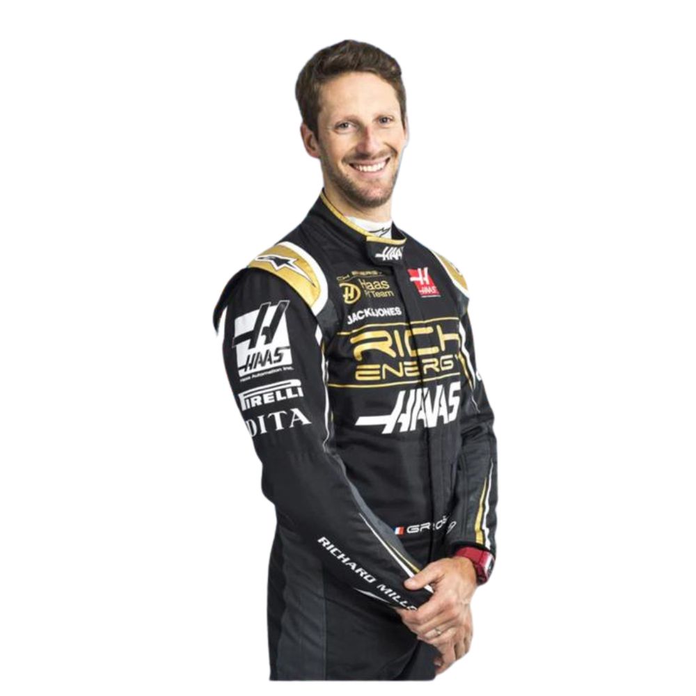 Costume de course de Formule 1 Romain Grosjean Haas 2019