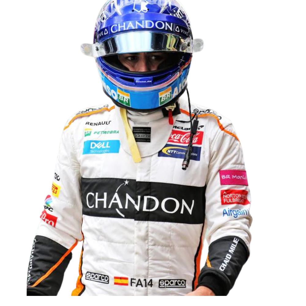 Réplique de la combinaison de course de Formule 1 Fernando Alonso Mclaren 2018