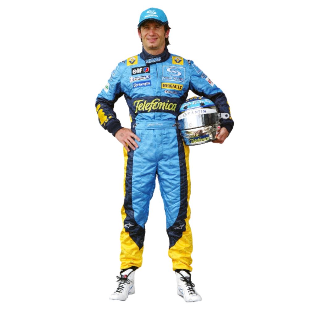 Casquette Vintage JARNO TRULLI Renault F1 – Bleu Velours Côtelé, Taille Unique (OSFM), Style Années 90