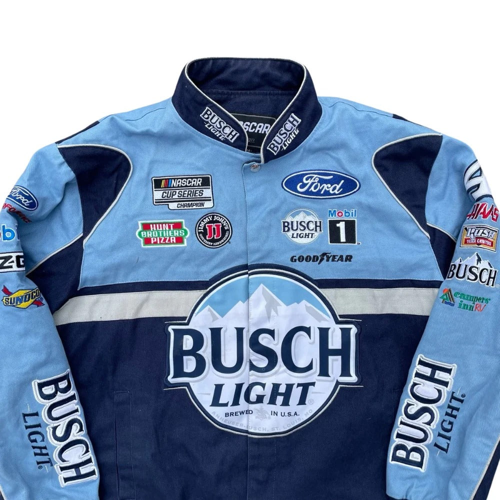 Men'Navy/Blue Busch Light Full-Snap printed Jacket