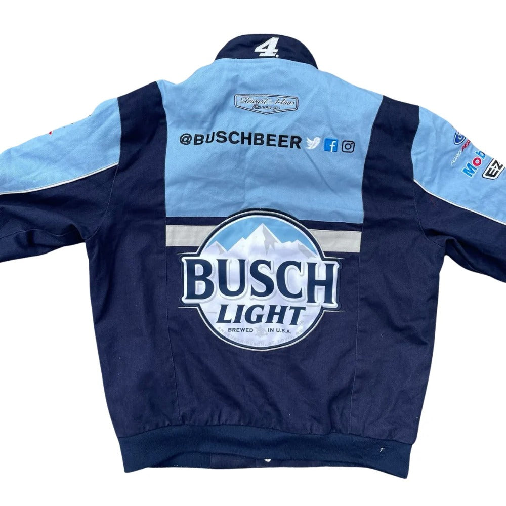 Men'Navy/Blue Busch Light  Full-Snap printed Jacket